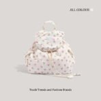 CHARHP & KEJNT Korean floral canvas shoulder bag, small sweet large-capacity women’s tote