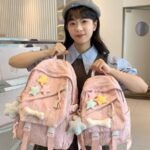 New Korean schoolbag for female students, cute large-capacity junior and high school backpack