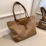 Women's large-capacity nylon shoulder and commuter tote bag, student class handbag