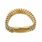 European & American Titanium Steel Bracelet for Men – Stainless Steel Woven Design with Magnetic Clasp & Water Ripple Finish - Image 4